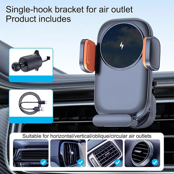 ABS Car Phone Holder Wireless Charger Car Phone Mount Phone Mount Flexible Car Phone Holder Charger