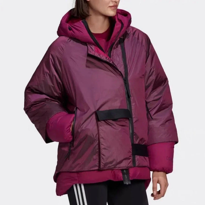 Adidas men and women with the same original genuine fashion windproof retro sports leisure down jacket red brown