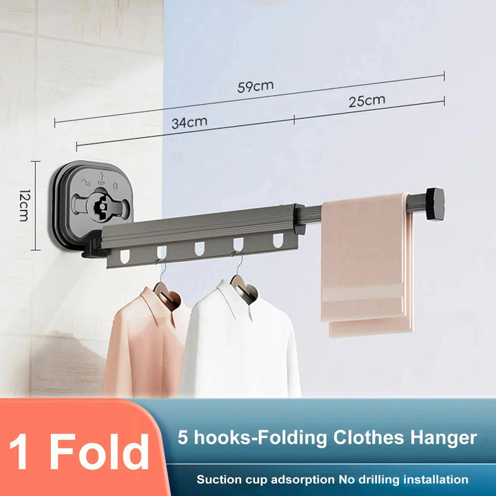 Clothes Horse Aluminum Wall Mount Clothes Drying Rack Outdoor Folding Clothesline Home Laundry Hangers for Clothes