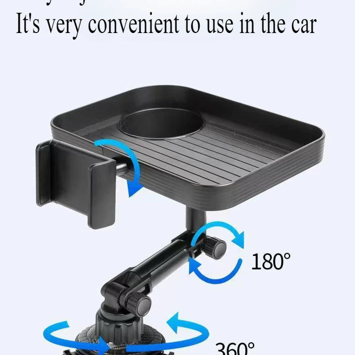 Car Cup Holder Expander Tray with Storage Box 4 in 1 Detachable Food Table Tray Car Console Storage Organizer Trip Essentials