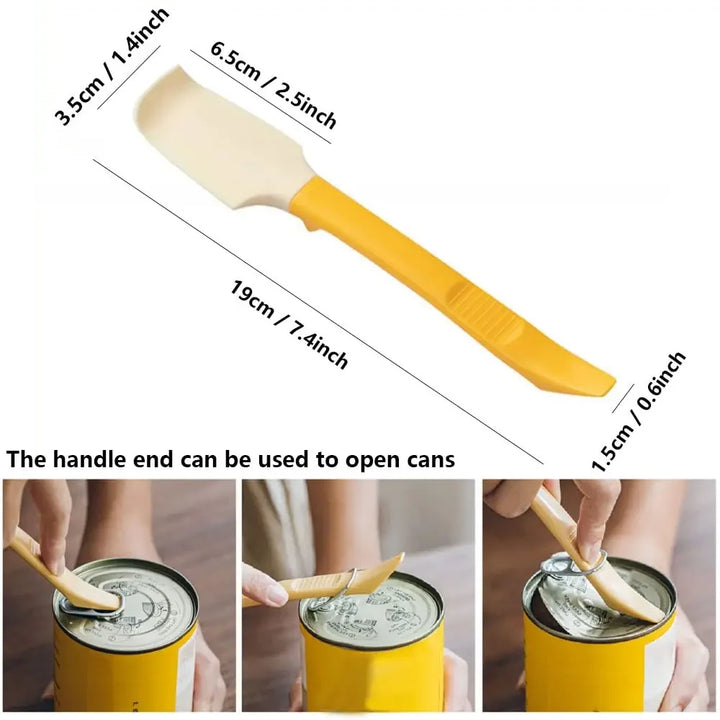 Multi-functional Silicone Butter Knife Scraper High Temperature Resistant Elbow Stirring Stick Can Opener Baking Jam Spatula