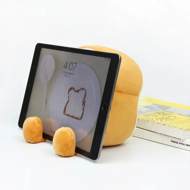 Cartoon Plush Toast Digital Alarm Clock with USB Charging, Kids Desktop Electronic Clock with Vibration Function, Bedside Decor