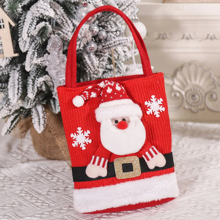 2024 New Christmas Decorations Santa Claus Snowman Bear Gift Bag Children's Candy Bag Handbag Wholesale Новогодние Украшения