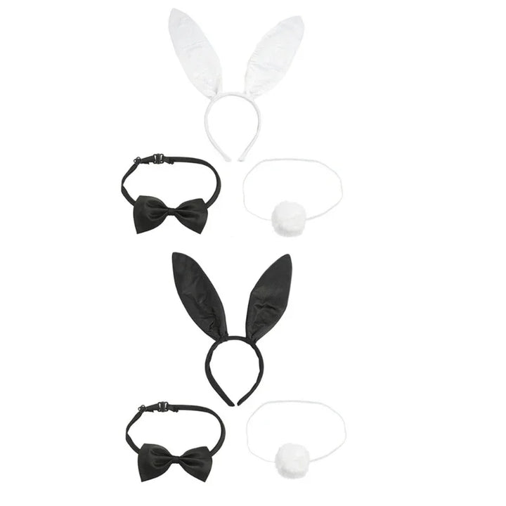 Women Bunny Costume Role Rabbit Headband Tail Bowtie Cuffs Skirt Sexy Photography Props Party Cosplay Masquerade Wear