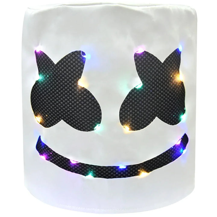 LED Marshmallow Boys Girls  Mask For Dance Clown Cosplay Clothes Halloween Christmas Costume Party Game Fortnites Costumes Suit