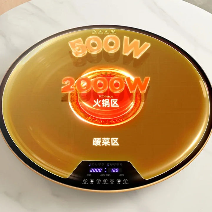 Hot Pot Dishes Warming Plate Household Dining Table Electric Rotating Plate Food Insulation Board Dishes Warming Keeping Plate