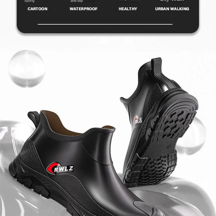 Rain Boots for Men Fashionable All-season Non-slip Waterproof Rubber Shoes for Fishing Work, Car Wash Wear-resistant Water Boots