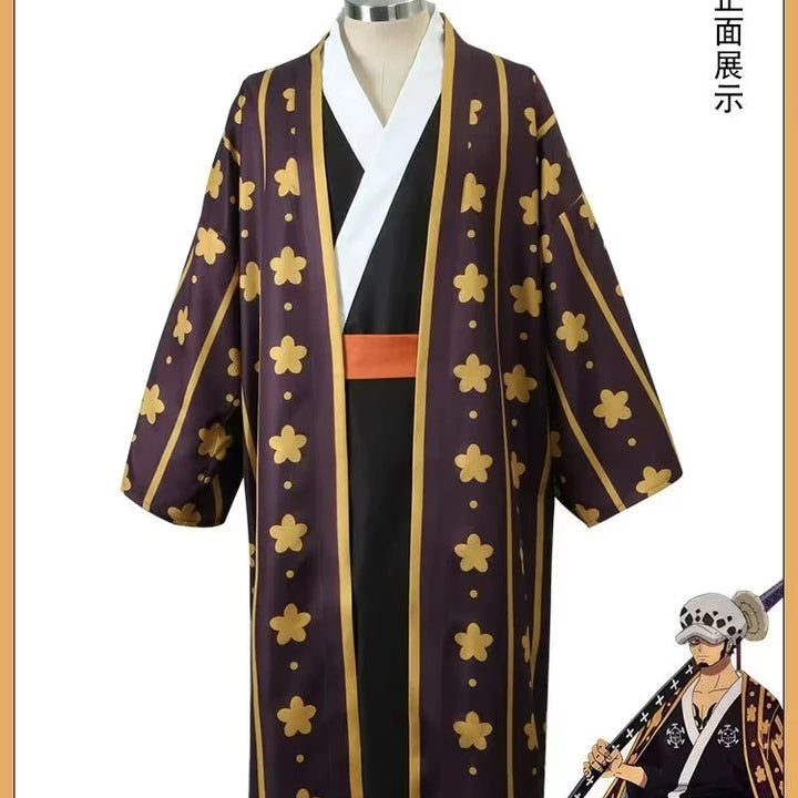 Trafalgar Law Cosplay Costume Anime Figures Digital Printing Kimono Uniform Full Set Halloween Carnival Party Suit Man