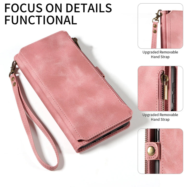 Luxury Handbag Zip Wallet Case for Google Pixel 8 Pro 8A 7 7A 6 6A 5 XL 5A 4 4A Leather Phone Bumper Magnetic Strap Flip Case