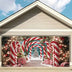 Merry Christmas Garage Banner, Red Candy, Patio Decoration, Party Atmosphere Scene Layout, Decoration Supplies