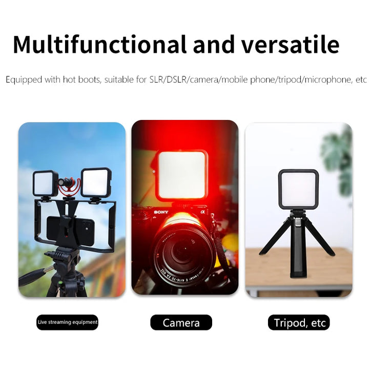 Mini RGB Hot Boot Fill Light Live Photography LED Portable Atmosphere Beauty Mobile Camera Pocket Adjustable