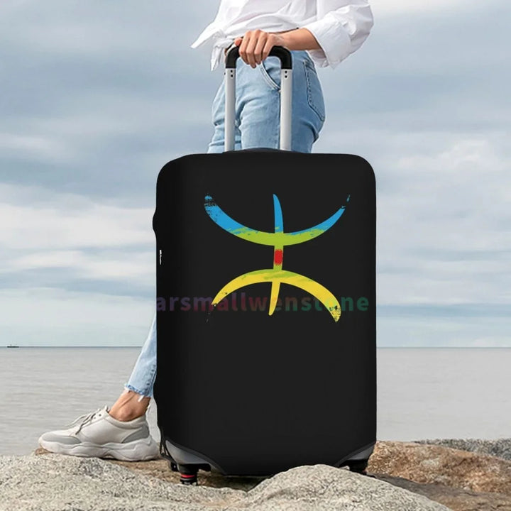 Kabyle Amazigh Flag Luggage Cover Suitcase Protector Thicken Elasticity Dust Covered Anti-scratch Protective Case 18-32 Inch