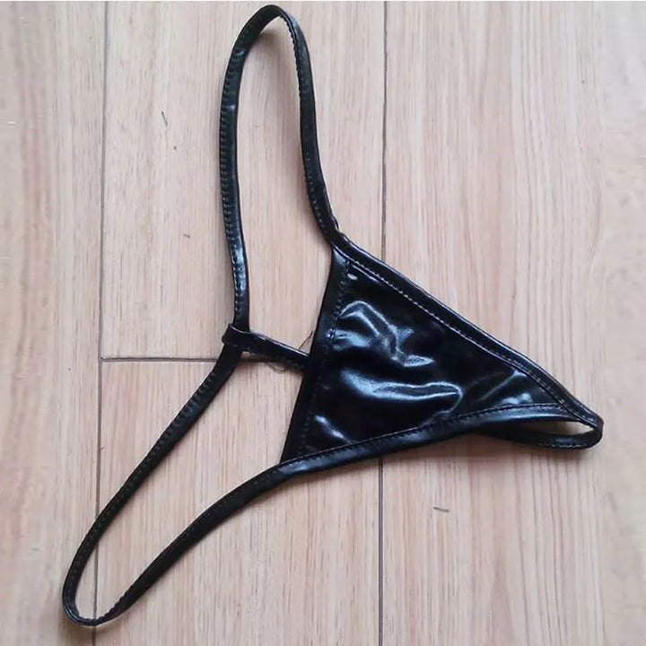 Sexy Womens Patent Leather G-string Female T-back Thongs Wet Look Panties Underwear Soft Underpants Lady Lingerie Knickers