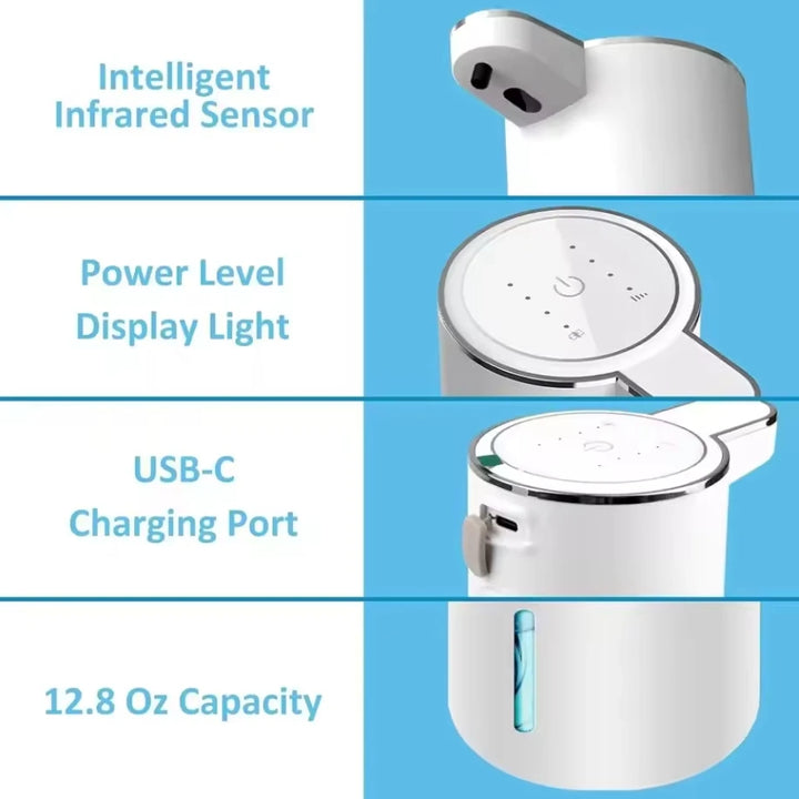 P11 Automatic Non-Contact Induction Foam Soap Dispenser 380ml USB Charging 4-speed Hand Washing Machine Wall-mounted Dispenser