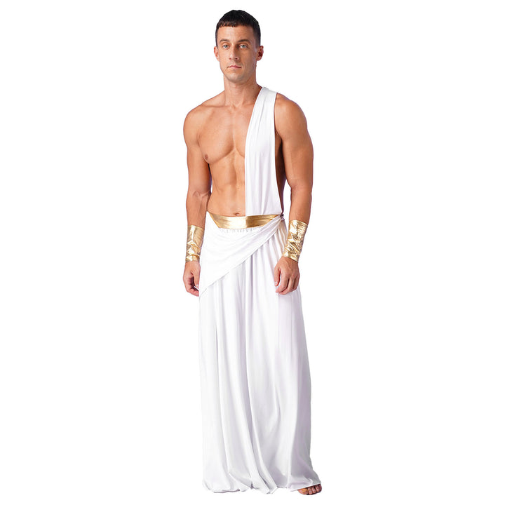 Men Ancient Greek God Costumes Roman Gladiator Halloween Cosplay Medieval Knight Warrior Role Play Outfits for Carnival Party