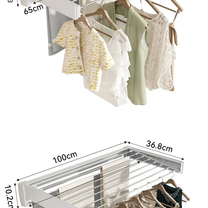 Invisible Towel Rack for Bathroom and Balcony - Foldable, Wall-Mounted, Retractable Drying Rack for Indoor Use