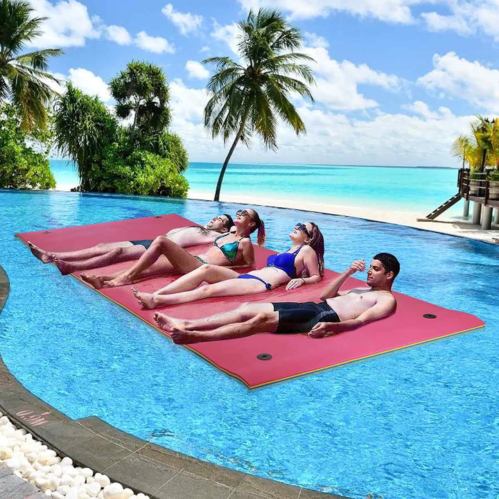 390CM Floating Water Pad Mat Tear-resistant 3-layer Roll-up Floating Island Pool Lake Ocean Swimming Pool Floating Pad Float Mat