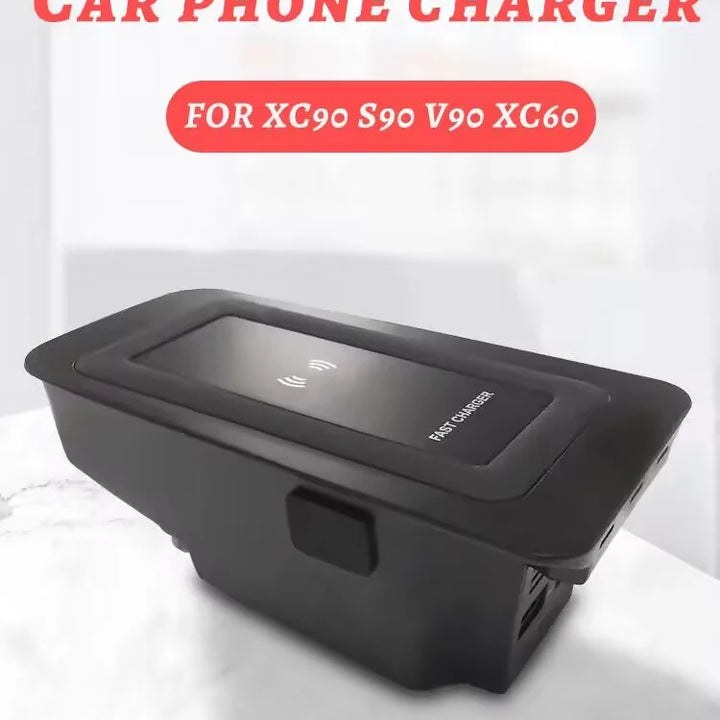 Center console Wireless charger For Volvo xc60 xc90 s90 v90cc s60 v60cc Mobile phone Holder charging Car accessories Interior