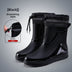 Waterproof Men's Rain Shoes Outdoor Non-slip Work Shoes Fleece Lined Cotton Warm Rain Boots Kitchen Footwear Male