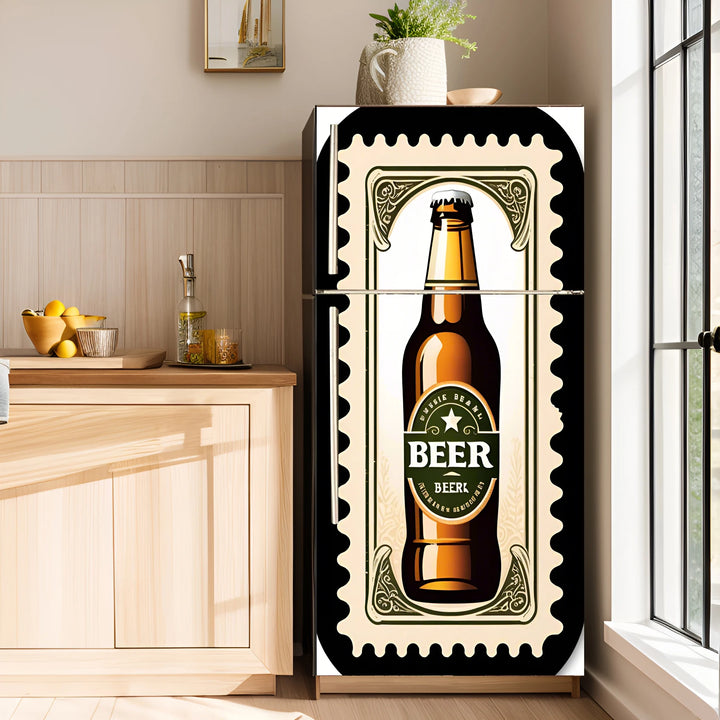 Beer Posters Kitchen Adhesive Fridge Door Cover Wallpaper Sticker Room Decoration Sticker PVC Waterproof and Oil proof Sticker