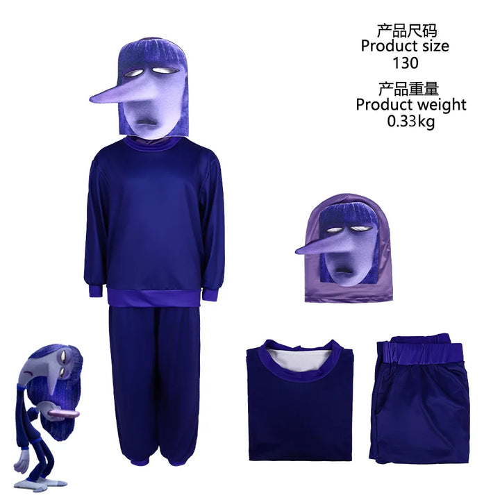 Inside Out 2 Cosplay Joy Disgust Costume For Kids Inspired Dress Anger Fear Halloween Birthday Party Costume For Girls Boys