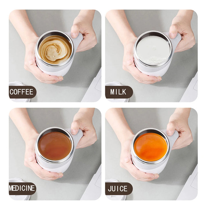 Automatic Self Stirring Magnetic Mug Stainless Steel Temperature Difference Coffee Mixing Cup Blender Smart Mixer Thermal Cup