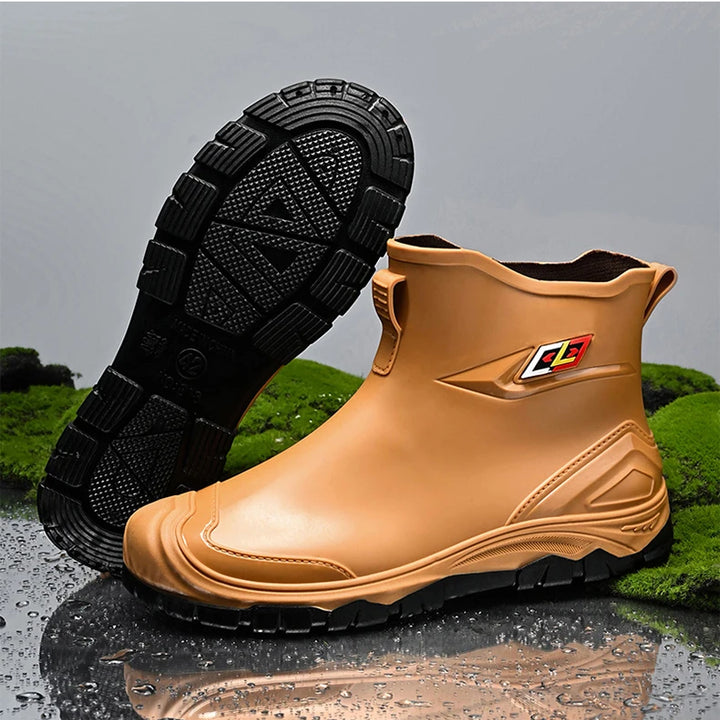 Men's Waterproof Rain Bootssingle Shoes Wear-resistant Mid-tube Rain Boots=Buataisí Báistí Na Bhfear=botas De Lluvia Para Hombre