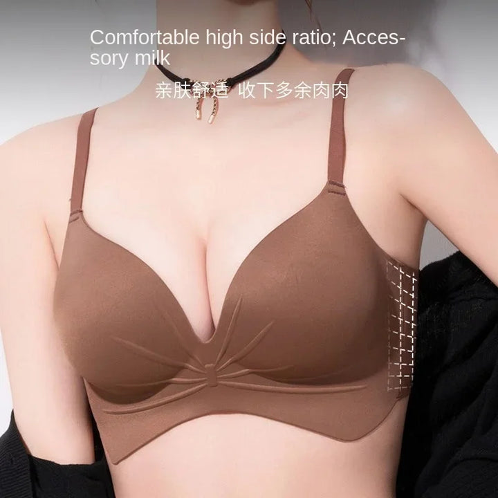 8cm Ultra ThickSeamless Lingerie for Women with Small Breasts Gathered Together, Flat Chest, Large Upper Support Push Up