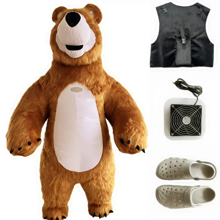 Brown Bear Inflatable Suit 2m/2.6m/3m Giant Mascot Birthday Party Carnival Activity Role Playing Inflatable Suit Marsha Bear