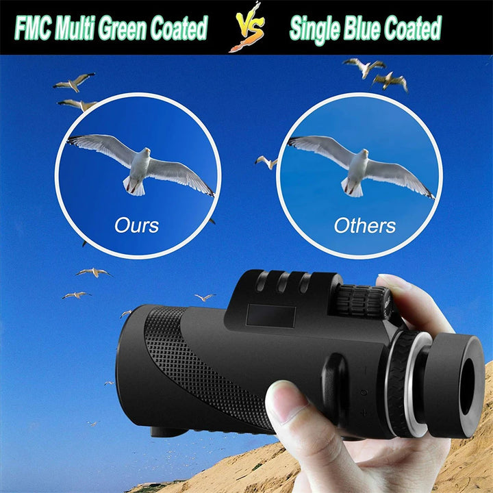 APEXEL 80X100 HD Monocular Telescope for iphone Zoom Phone Telescope with Tripod Clip for Outdoor Hunting Camping Bird Watching