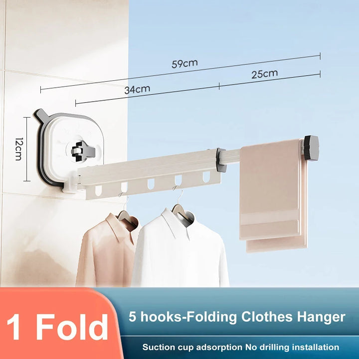 Clothes Horse Aluminum Wall Mount Clothes Drying Rack Outdoor Folding Clothesline Home Laundry Hangers for Clothes