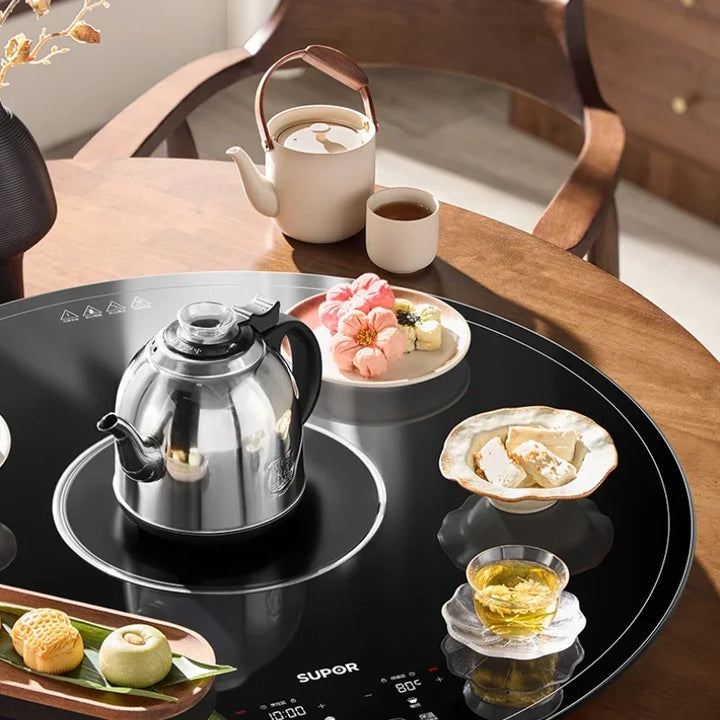 Hot Pot Vegetable Warming Board Multi-functional Dining Table Electric Rotating Plate Meal Hot Dish Insulation Board Artifact