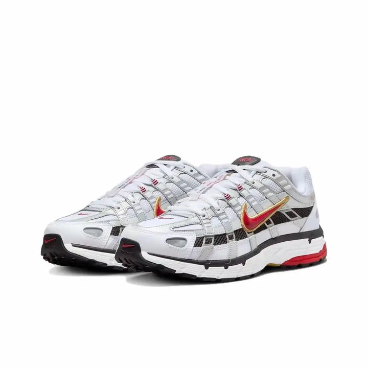 NIKE P-6000 Metallic Silver PRM NA Men's Sports Shoes Training Low Top Breathable Plaid Lightweight Running Shoes Casual Shoes