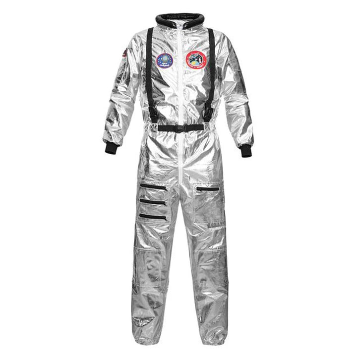 Halloween Christmas Silver Spaceman Men Women Space Suit Adult Children Astronaut Costume Family Party Dress Up Birthday Gift