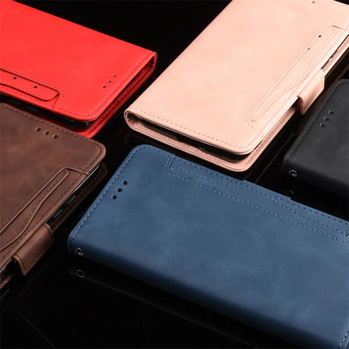 For Motorola Moto G75 5G Luxury leather wallet case Multi card slot for Moto G 75 G75 Magnetic phone case