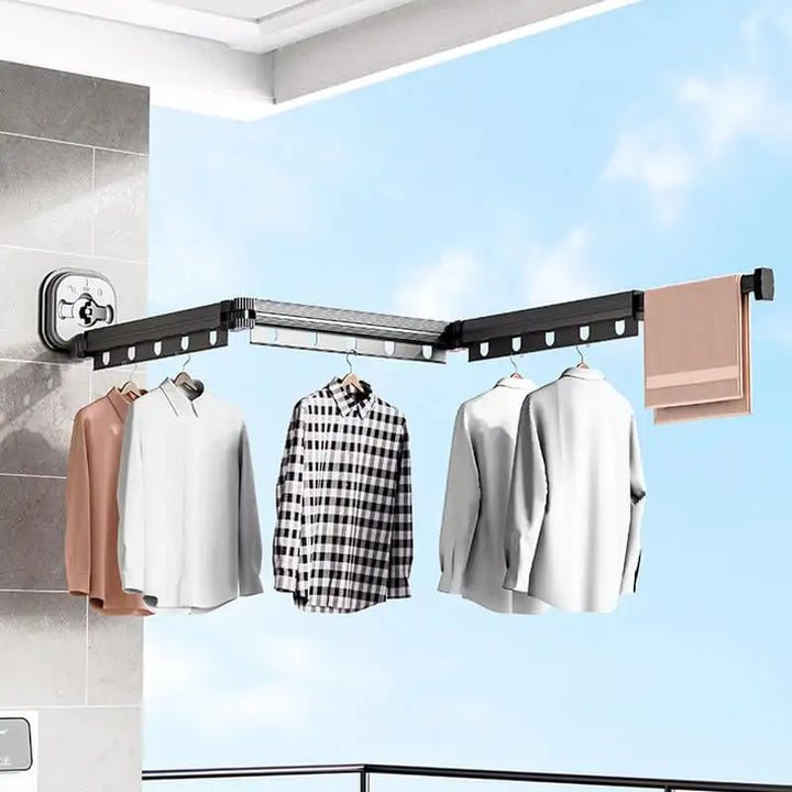 Folding Drying Racks Retractable Clothes Horse Hanger Clothesline Coat Shelves Clothes Line Hanging Organizers Home Accessories