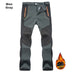 LNGXO Thick Warm Fleece Hiking Pants Men Winter Waterproof Windproof Outdoor Soft Shell Rain Trousers Trekking Camping Ski Pants