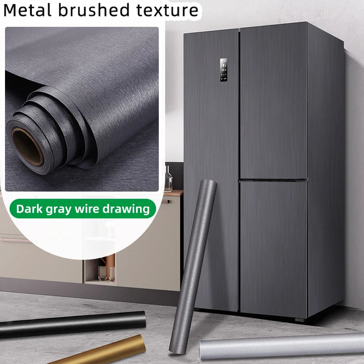 Refrigerator/air conditioner refurbishment, dark gray stickers, metal brushed texture stickers, stainless steel, waterproof