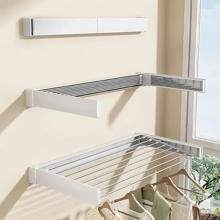 Invisible Towel Rack for Bathroom and Balcony - Foldable, Wall-Mounted, Retractable Drying Rack for Indoor Use