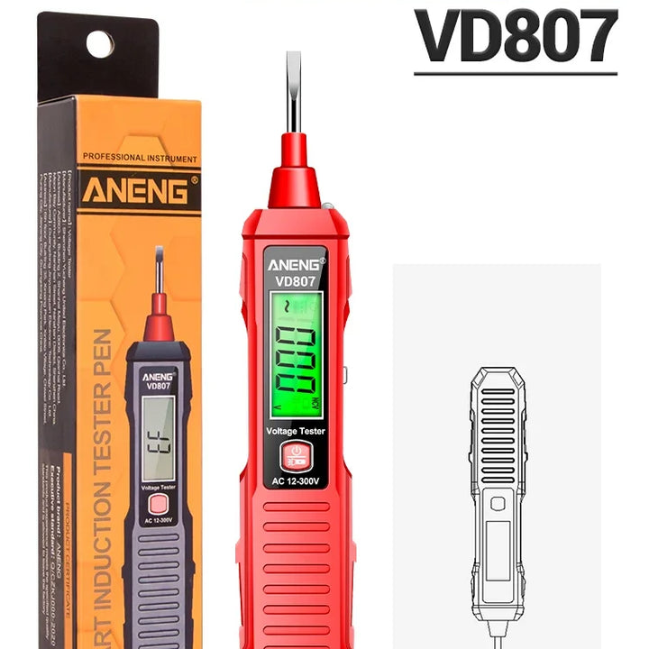 ANENG VD807 One-word Induction Portable 50/60Hz Smart Electric Pen Tester NCV Sensor AC 12-300V Non-contact Wire Detector Tools