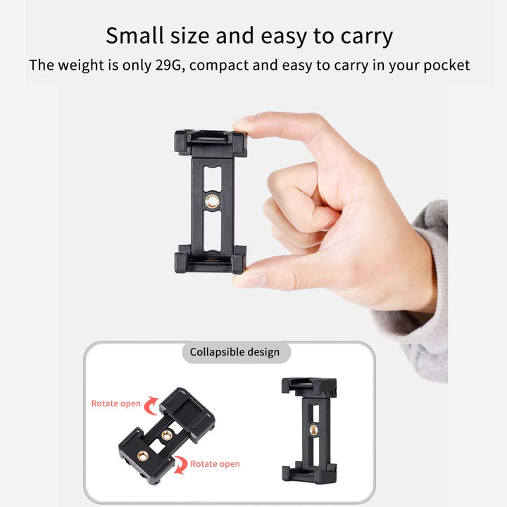 U Clip Phone Holder Extendable 62-87mm Width Clamp Cold Shoe Mount 1/4" ARRI for iphone Camera Cage Phone Stand Tripod Bracket