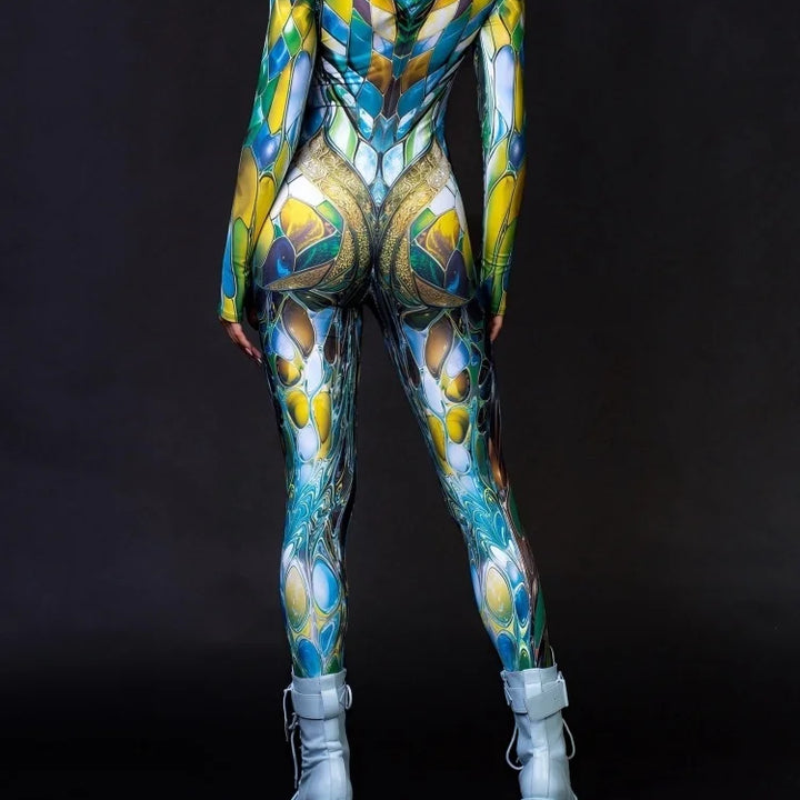 Colorful Sexy Bodysuit Punk Gothi Women Cosplay Jumpsuit Carnival Slim Zentai Suit Xmas Costume Festival Theme Party Catsuit