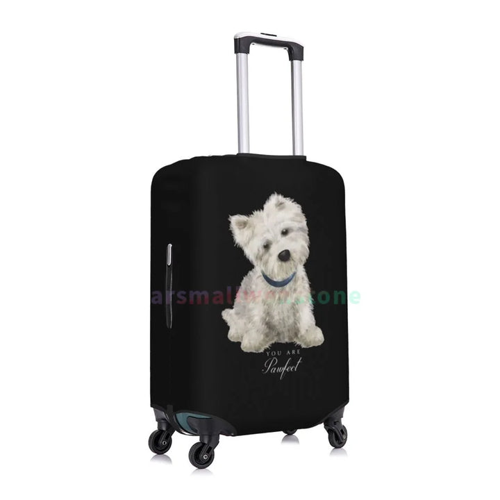 White Terrier Dog Luggage Cover Suitcase Protector Thicken Elasticity Dust Covered Anti-scratch Protective Case 18-32 Inch