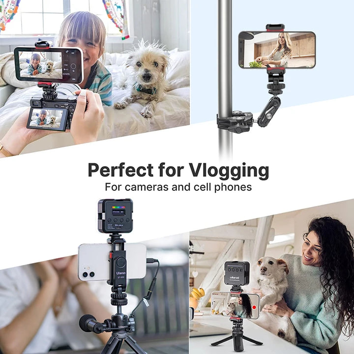 Ulanzi ST-06S Vertical Shooting Phone Mount Holder DSLR Camera Monitor Mount Tripod Mount Clamp for Smartphone Vlog Shooting