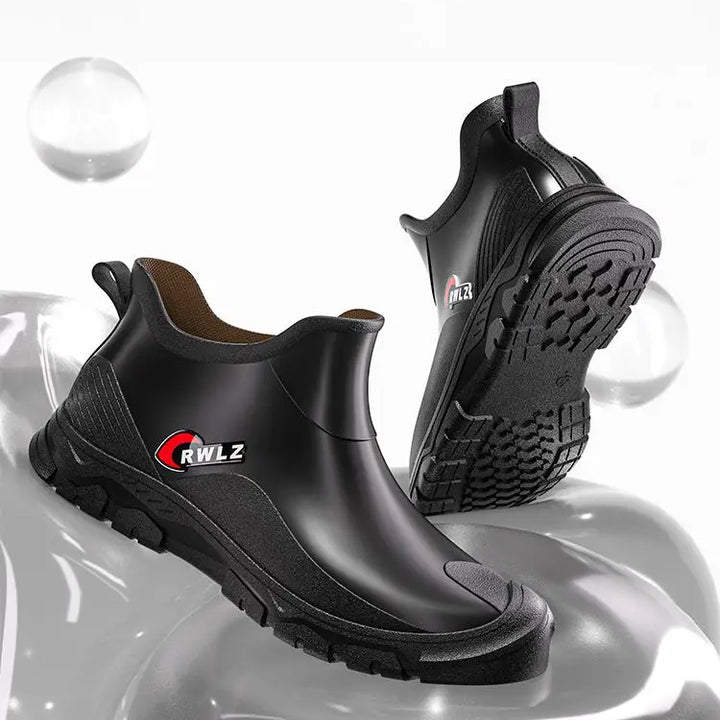 Rain Boots for Men Fashionable All-season Non-slip Waterproof Rubber Shoes for Fishing Work, Car Wash Wear-resistant Water Boots