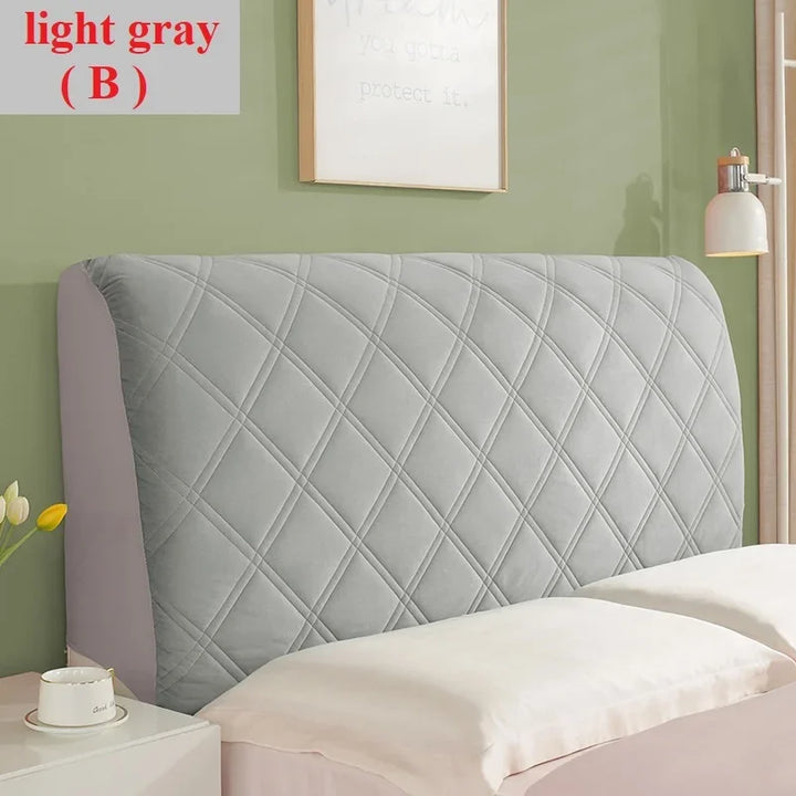 All-inclusive Bed Headboard Cover, Padded Velvet Bed Headboard Slipcover Washable Dustproof Headboard Protector, Bed Head Cover