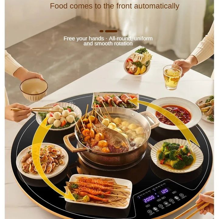 Hot Pot Dishes Warming Plate Household Dining Table Electric Rotating Plate Food Insulation Board Dishes Warming Keeping Plate