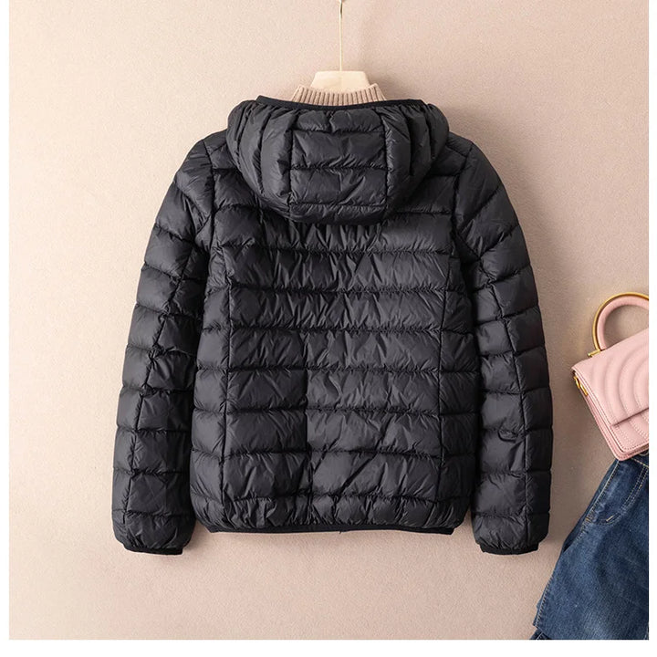 Women Autumn Down Jacket 2022 New Arrivals  90%  White Duck Down Ultra Light Fashion Hooded Keep Warm  Puffer Jacket