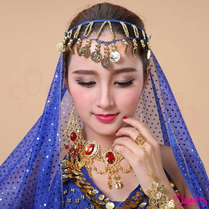 Women's Belly Dancing Accessories Coin Head chain Decoration Belly Dance India Headwear Scarf Headpiece Costumes