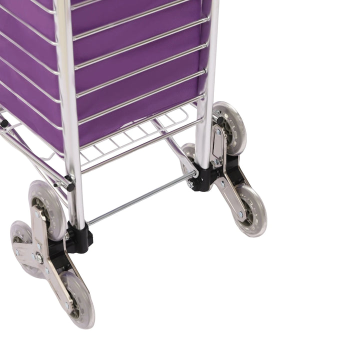 Home Folding Shopping Cart Basket,Aluminum Alloy Frame Wear-Resistant Trolley Lightweight Cart w/Rolling Wheels and Bag 35L